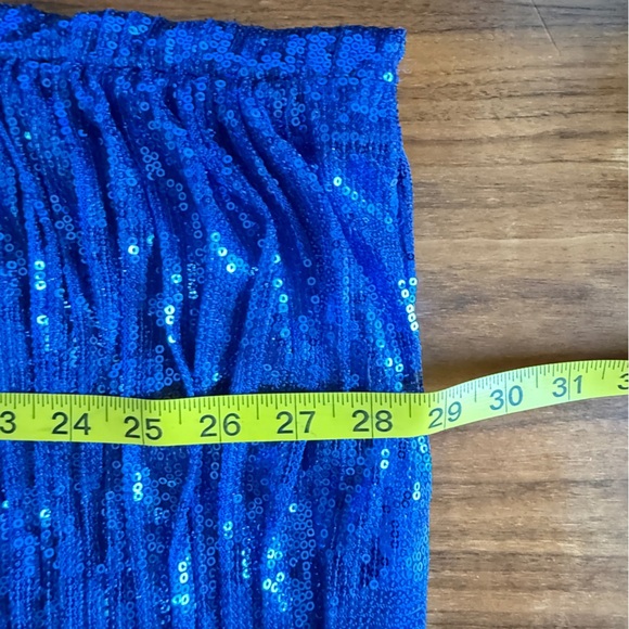 La Femme Blue Sequin Ruched Strapless Cocktail Dress sz 4 - Picture 10 of 10